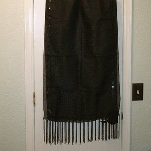Black Sequins Scarf Shawl